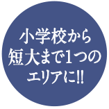 小学校から短大まで1つのエリアに！！